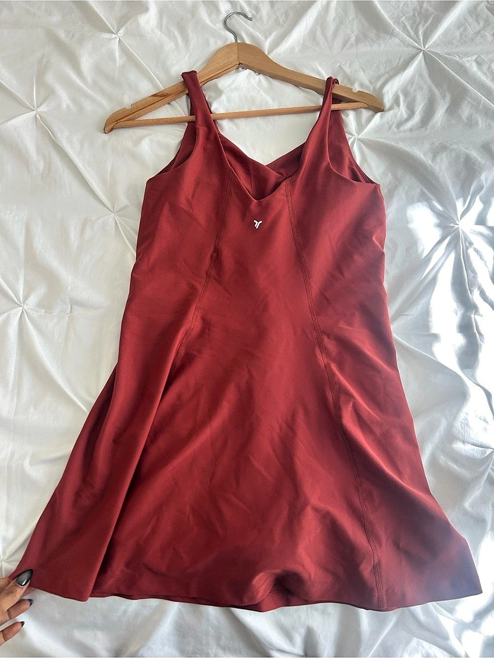 Red Athletic Tennis Dress Size S | Built-In Shorts & Pocket Workout Dress
